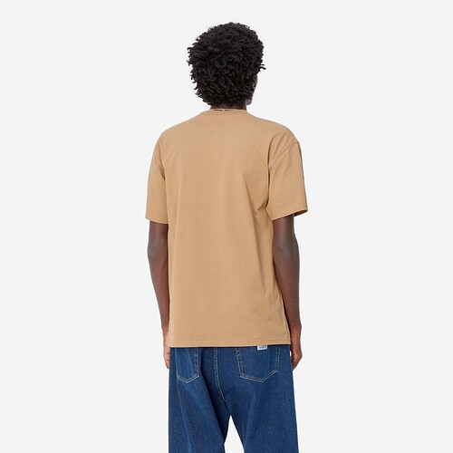 T-SHIRT CARHARTT AMERICAN SCRIPT BEGE ESCURO