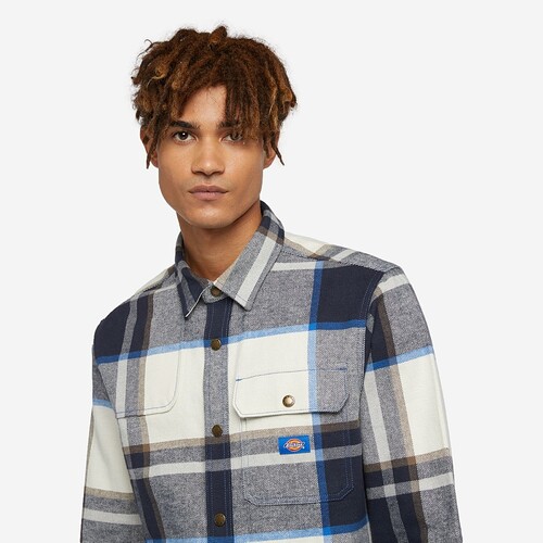 CAMISA DICKIES NIMMONS  AZUL/BRANCO