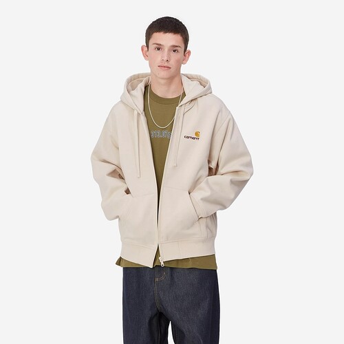 CASACO CARHARTT WIP AMERICAN SCRIPT BEGE ESCURO