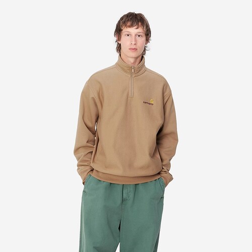 SWEAT CARHARTT WIP AMERICAN SCRIPT BEGE ESCURO