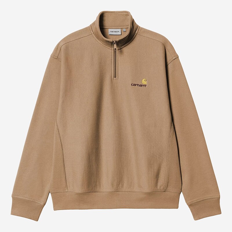 SWEAT CARHARTT WIP AMERICAN SCRIPT BEGE ESCURO