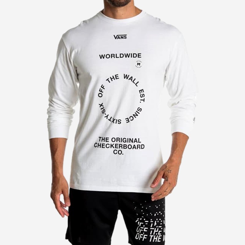 L/SLEEVE VANS DISTORTION BRANCO