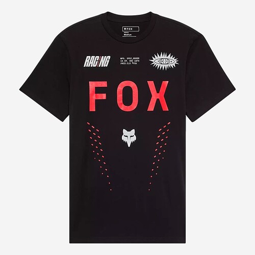 T-SHIRT FOX SHIELD - PRETO
