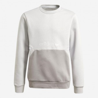 SWEAT ADIDAS CREW J CINZA CLARO