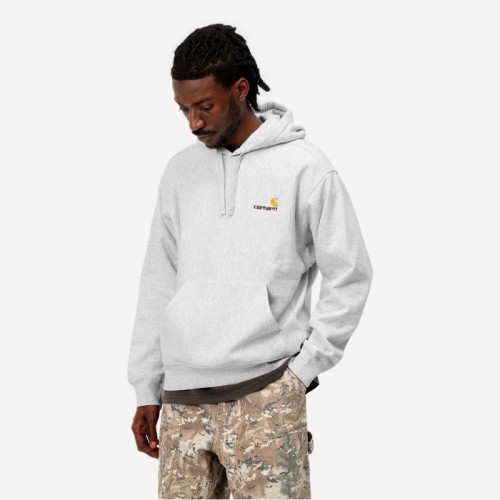 SWEAT CARHARTT WIP AMERICAN SCRIPT CINZA CLARO