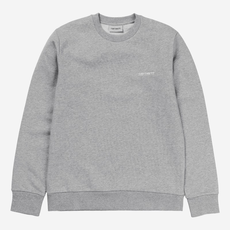 SWEAT CARHARTT WIP SCRIPT EMBROIDERY CINZA