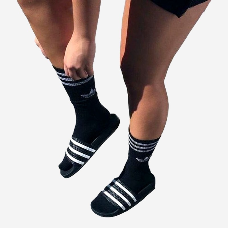 MEIAS ADIDAS SOLID CREW PR/BRANCO