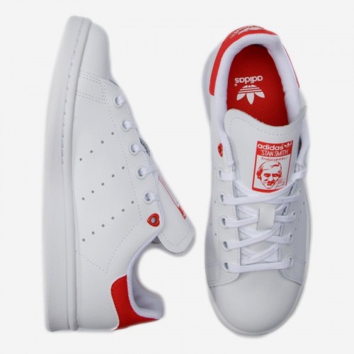 TENIS ADIDAS STAN SMITH J BR/LARANJA